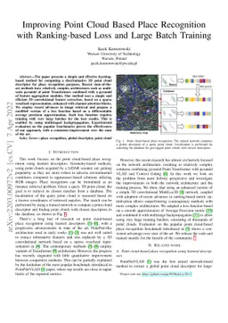 Improving Point Cloud Based Place Recognition with Ranking-based Loss
  and Large Batch Training