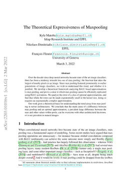 The Theoretical Expressiveness of Maxpooling