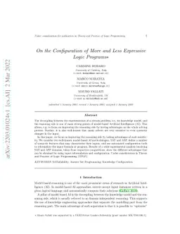 On the Configuration of More and Less Expressive Logic Programs