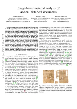 Image-based material analysis of ancient historical documents
