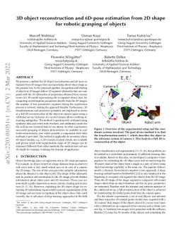 3D object reconstruction and 6D-pose estimation from 2D shape for
  robotic grasping of objects