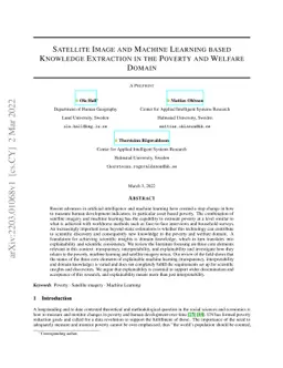Satellite Image and Machine Learning based Knowledge Extraction in the
  Poverty and Welfare Domain