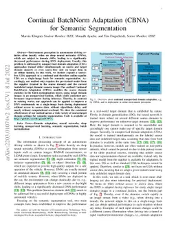 Continual BatchNorm Adaptation (CBNA) for Semantic Segmentation