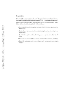 Practical Recommendations for the Design of Automatic Fault Detection
  Algorithms Based on Experiments with Field Monitoring Data
