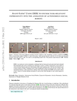 Avant-Satie! Using ERIK to encode task-relevant expressivity into the
  animation of autonomous social robots
