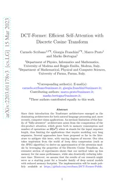 DCT-Former: Efficient Self-Attention with Discrete Cosine Transform