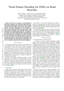 Visual Feature Encoding for GNNs on Road Networks