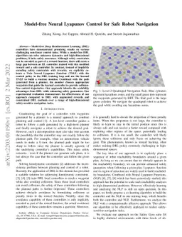 Model-free Neural Lyapunov Control for Safe Robot Navigation
