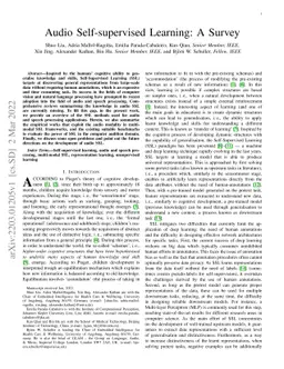 Audio Self-supervised Learning: A Survey