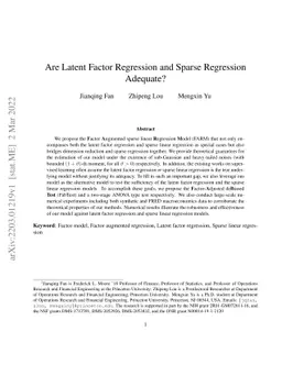 Are Latent Factor Regression and Sparse Regression Adequate?