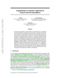 A Quantitative Geometric Approach to Neural-Network Smoothness