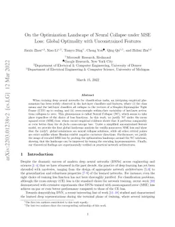 On the Optimization Landscape of Neural Collapse under MSE Loss: Global
  Optimality with Unconstrained Features