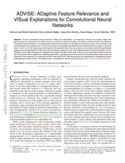 ADVISE: ADaptive Feature Relevance and VISual Explanations for
  Convolutional Neural Networks