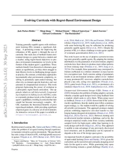 Evolving Curricula with Regret-Based Environment Design