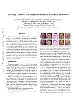 Protecting Celebrities from DeepFake with Identity Consistency
  Transformer