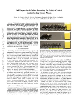 Self-Supervised Online Learning for Safety-Critical Control using Stereo
  Vision