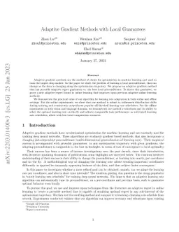 Adaptive Gradient Methods with Local Guarantees