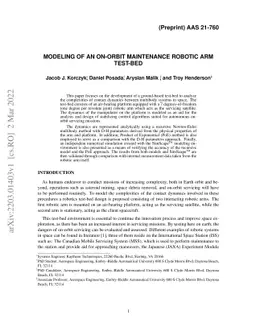 Modeling of an On-Orbit Maintenance Robotic Arm Test-Bed