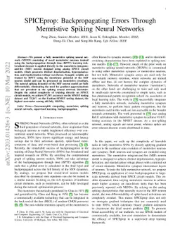 SPICEprop: Backpropagating Errors Through Memristive Spiking Neural
  Networks