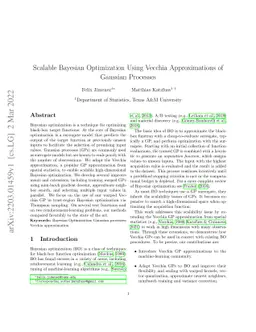 Scalable Bayesian Optimization Using Vecchia Approximations of Gaussian
  Processes