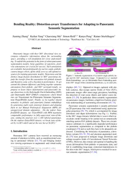 Bending Reality: Distortion-aware Transformers for Adapting to Panoramic
  Semantic Segmentation