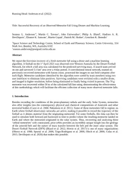 Successful Recovery of an Observed Meteorite Fall Using Drones and
  Machine Learning