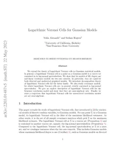 Logarithmic Voronoi Cells for Gaussian Models