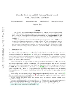 Modularity of the ABCD Random Graph Model with Community Structure