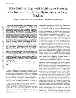 SMA-NBO: A Sequential Multi-Agent Planning with Nominal Belief-State
  Optimization in Target Tracking