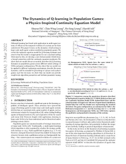 The Dynamics of Q-learning in Population Games: a Physics-Inspired
  Continuity Equation Model