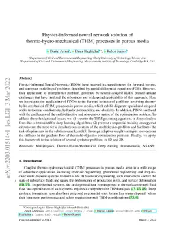 Physics-informed neural network solution of thermo-hydro-mechanical
  (THM) processes in porous media