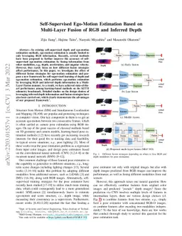 Self-Supervised Ego-Motion Estimation Based on Multi-Layer Fusion of RGB
  and Inferred Depth