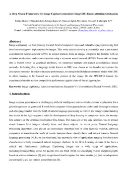 A Deep Neural Framework for Image Caption Generation Using GRU-Based
  Attention Mechanism