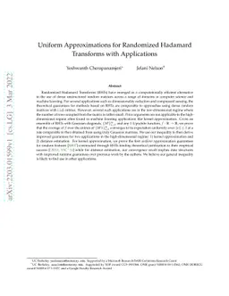 Uniform Approximations for Randomized Hadamard Transforms with
  Applications