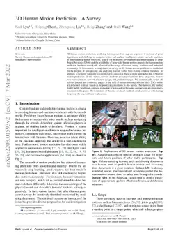 3D Human Motion Prediction: A Survey