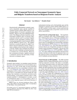 Fully-Connected Network on Noncompact Symmetric Space and Ridgelet
  Transform based on Helgason-Fourier Analysis