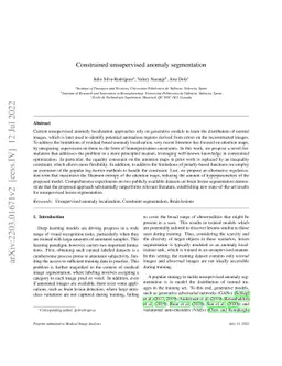 Constrained unsupervised anomaly segmentation