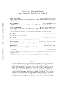 Practitioner Motives to Use Different Hyperparameter Optimization Methods