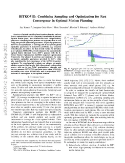 BITKOMO: Combining Sampling and Optimization for Fast Convergence in
  Optimal Motion Planning