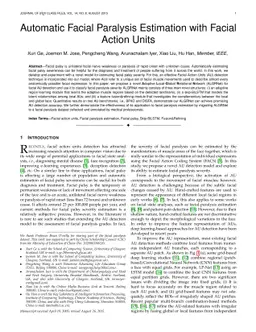 Automatic Facial Paralysis Estimation with Facial Action Units