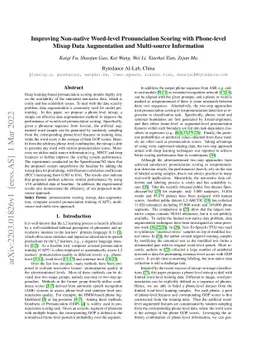 Improving Non-native Word-level Pronunciation Scoring with Phone-level
  Mixup Data Augmentation and Multi-source Information