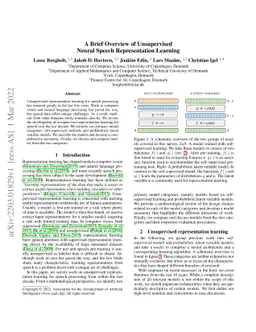A Brief Overview of Unsupervised Neural Speech Representation Learning