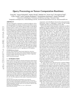 Query Processing on Tensor Computation Runtimes