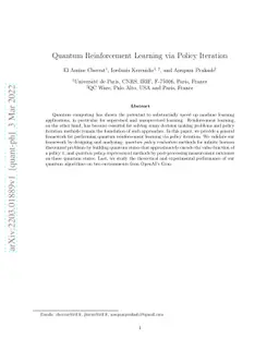 Quantum Reinforcement Learning via Policy Iteration