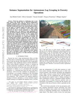 Instance Segmentation for Autonomous Log Grasping in Forestry Operations