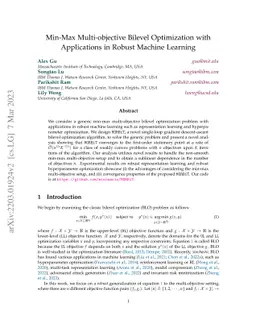 Min-Max Bilevel Multi-objective Optimization with Applications in
  Machine Learning