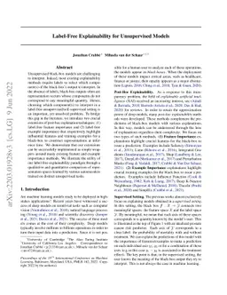 Label-Free Explainability for Unsupervised Models