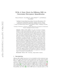 NUQ: A Noise Metric for Diffusion MRI via Uncertainty Discrepancy
  Quantification