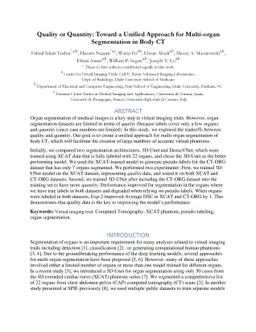 Quality or Quantity: Toward a Unified Approach for Multi-organ
  Segmentation in Body CT