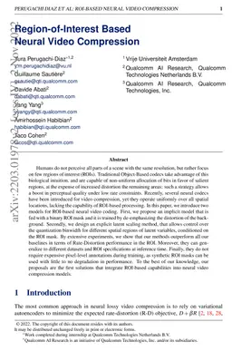 Region-of-Interest Based Neural Video Compression